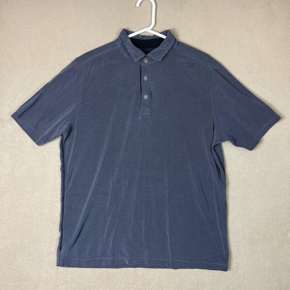 Tommy Bahama Polo Shirt‎ Adult Medium Gray Marlin Preppy Short Sleeve Mens